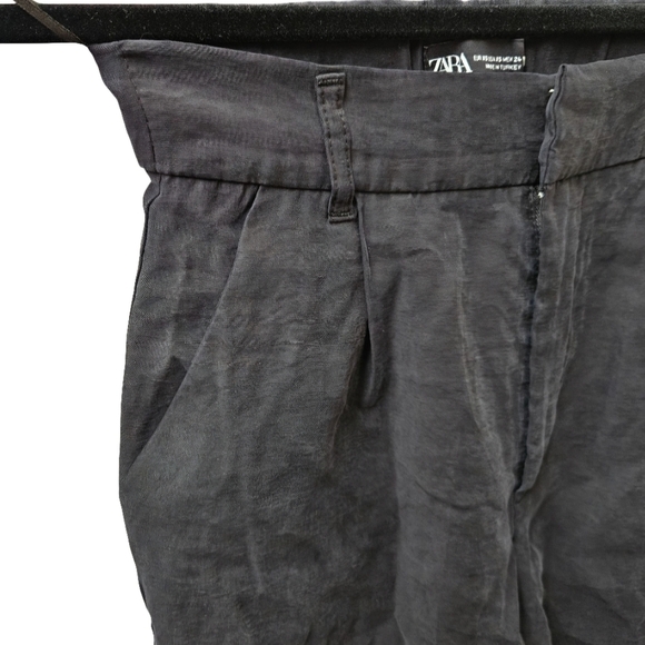 Zara Lightweight Pleated Faded Black Elastic Waist Shorts size XS - Picture 3 of 5